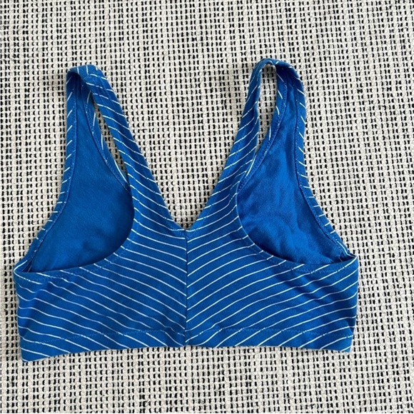 VINTAGE Lily of France Bralette Blue Pin Stripe Size Small - Picture 4 of 8